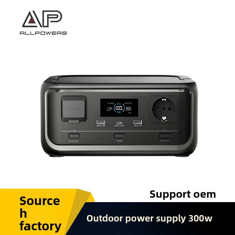 Outdoor Power Bank - P300 Portable Power Station,300W LiFePO4 High‑Power