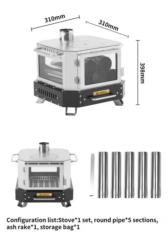 HOMFUL Portable Firewood Stove - đánh giá và giá Outdoor Kitchen Power Burner