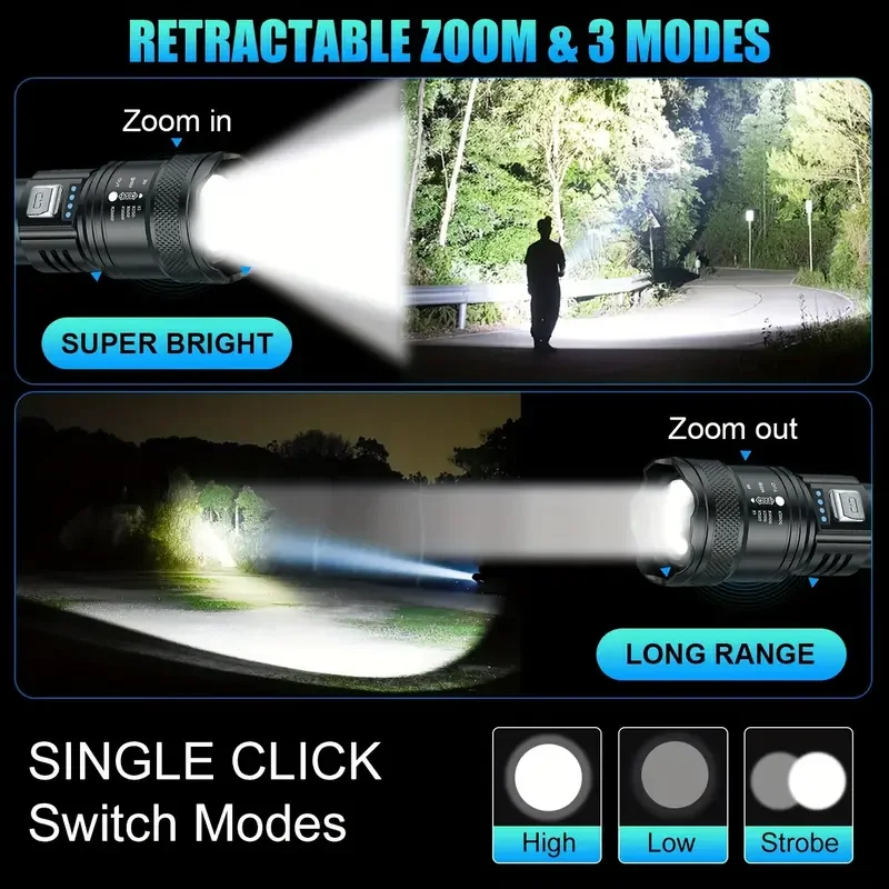 Tactical LED Flashlight 2000LM - đánh giá và giá Outdoor Power Bank