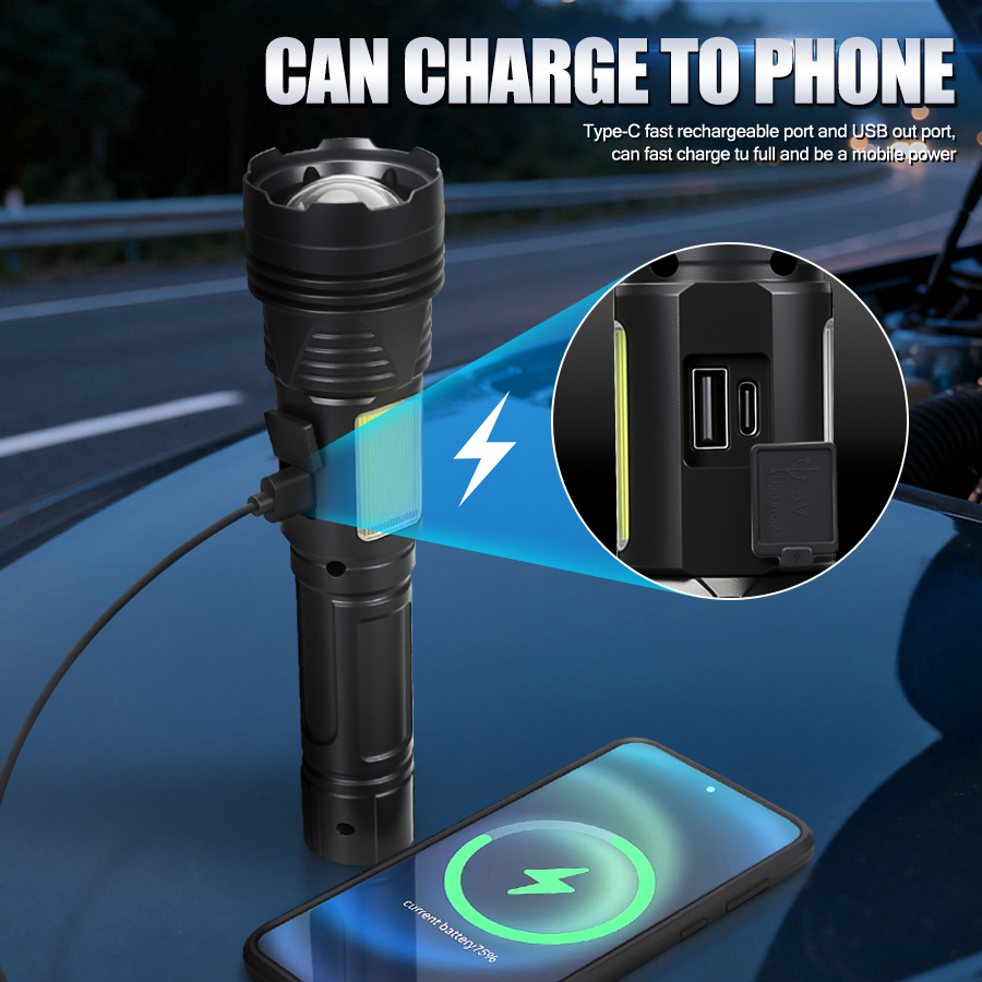 Powerful LED Handheld Flashlig - đánh giá và giá Outdoor Power Bank